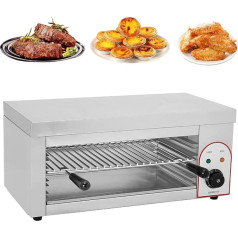 Amhuui 2000W Elektrischer Käseschmelzgrill, 50-300 ℃ augsta temperatūras regulēšana, Kommerzieller Salamander-Broiler, Edelstahl-Käseschmelzmaschine, für Schmelzkäse, Toast-Sandwiches, Grillsteaks