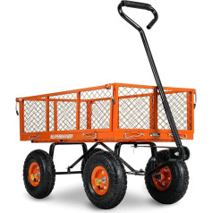 SuperHandy Wagon Utility Cart Hand Truck Manual Heavy Duty Lawn Garden ar noņemamu sānu sietu 180kg maksimālā ietilpība Black