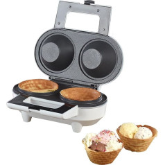 Rosenstein & Söhne Squirrel iron: waffle iron for 2 ice cream cone bowls, non-stick coating, 550 watts (waffle iron for ice cream cones, ice cream cone iron, yoghurt maker)