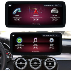 Koason Android 12,3 collu HD1920 ekrāna 12,3 collu HD1920 ekrāna monitora jauninājums 4G LTE multimediju atskaņotājs GPS navigācija Mercedes Benz C GLC klasei (2014-2018) W205 NTG5, KG, melns