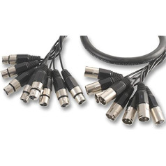 Pro Signal PSG08150 8 Way XLR Male to Female 3m Black