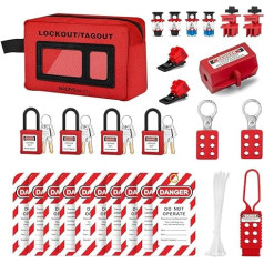 Tragbares elektrisches Lockout-Tagout-Set, 27 Stück, LOTO-Sicherheitsschloss-Set, verschiedene Sicherheitsschlösser, Gruppenverriegelung, Lockout-Tag, um versehentlichen Betrieb zu verhindern