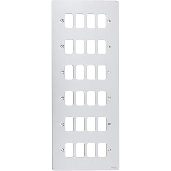 Schneider Electric GUG24GMS Ultimate Flat Plate 24 pieslēgvietu plate ar montāžas rāmi - pulēts hroms