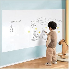 Whiteboard-Aufkleber Schälen und aufkleben Statisches und tragbares Whiteboard Leicht zu reinigen für: (0,6x2m): Schule, Büro und Küche(0,6x2m)