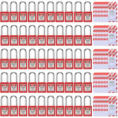 RealPlus Lockout Tagout Locks, 50 Pieces Security Locks Different Locking & 50 Pieces Lockout Tagout Tagout Padlocks Set, 2 Keys Per Lock, Lockout Tagout Station