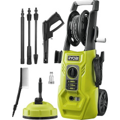 RYOBI RY110PWA-P Spiediena mazgātājs - 130 bāru 1800 W + 1 daudzpusēja birste, 1 rotējošā birste, 2 lāpstas (Vario un Turbo)