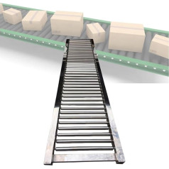 XPLKQXE Leichtlast-Schwerkraft-Rollenförderer, Tragbarer Förderer Mit Edelstahl-Rollen, Entlade-Rollenrutsche, Lagertransport/Frachtumschlag(35x100cm)