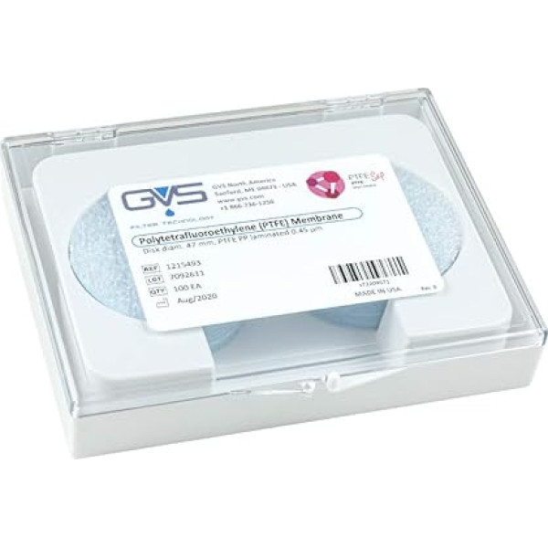 GVS Filter Technology, filtra disks, PTFE, 0,45 µm, 47 mm, 100 gab. komplektā