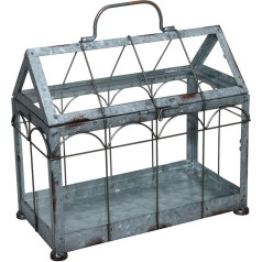 Esschert Design Greenhouse with Lockable Lid, Plant House Size S, 29.3 x 15.4 x 26.4 cm, Iron/Glass with Carry Handle, Sturdy Feet