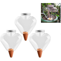 3 x Water Dispenser Plants 500 ml, Watering Balls Transparent Large, Automatic PVC Watering Indoor Plants, Self-Watering Watering Balls for Flowers, Potted Plants, Garden Plant (A)