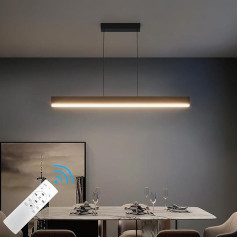 Klighten LED dimmable Pendant Light ēdamgalds 80 cm / 24 W, 3000 K - 6000 K Piekaramais apgaismojums ar tālvadības pulti, piekaramais lampas lineārais dizains, piekaramais 150 cm augstuma regulējams lustra ēdamgaldam