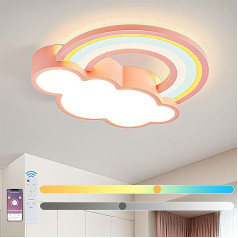 KZT LED griestu gaisma Dimmable ar tālvadības pulti Mākoņi Rainbow griestu gaisma Moderns Zēni Meitenes Bērnu istabas piekaramais apgaismojums bērnu istabai Guļamistaba Dzīvojamā istaba Viesnīca Griestu apgaismojums, rozā krāsā