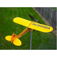 Roku darbs Piper J3 Cub lidmašīna Weathervane (1 gab.) Gaisa kuģa Weathervane, Cool dārza rotājumi, lai padarītu jūsu dārzu pilnu noslēpumu, dāvanas lidojumu mīļotājiem