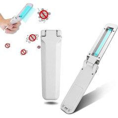 Foldable UV Lamp Sterilisation Lamp Automatic UV Light Steriliser Antibacterial Rate 99.99% Portable Germicidal Disinfectant Lamp for Hotel Travel, Home, Battery USB Power Supply