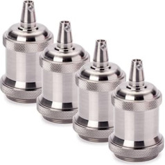 ORION LIGHTSTYLE E27 Vintage Lamp Holder Silver Pack of 4 Lamp Socket Griestu ligzda piekaramās gaismas adapterim