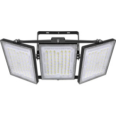 STASUN LED āra prožektors 480 W, IP66 ūdensnecaurlaidīgs, 48000 LM, LED āra apgaismojums, līdzvērtīgs 2880 W halogēnajām spuldzēm, 6000 K Lumière Blanche du Jour, paredzēts šķūņiem, pagalmiem un garāžām - melns