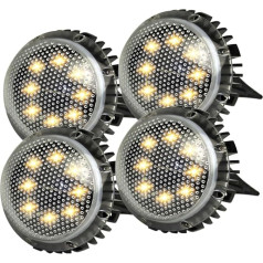 VINTORKY Pack of 4 Zāliena lampu apgaismojums dārza āra lampas stāvlampa Saules enerģijas lampa