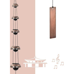 ASTARIN Bell Wind Chime Temple Wind Chime Sarkans varš 5 zvani Wind Chime Feng Shui Wind Chime mājas dārza āra apdare Lielisks piemiņas vēja zvans kādam, kas mīl mieru