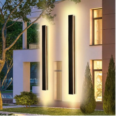 Garais sienas apgaismojums Villa Black Waterproof IP65 Aluminium Acrylic Outdoor LED dārziem, terases, guļamistabas, dzīvojamās istabas, iekštelpu sienas apgaismojums, 100 cm / 32 W, silta gaisma