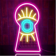 PILOYINDE Eye Neon Sign Mākslinieciskā LED zīme Personalizēts USB Powered Neon zīmes guļamistaba Restorāns Bārs Puse Sienas apdare