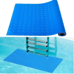 Poolleitermatte, 22,9 x 91,4 cm, große Poolleiter, schützende Schwimmbad-Stufenmatte mit Textur für oberirdische Schwimmbad-Stufen, Liner und Treppen (gestreift)