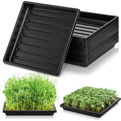 Tlence Anzuchtschalen aus Kunststoff, 26,9 x 26,9 cm, für Gartenpflanzen, Anzuchtschale ohne Abflusslöcher, Microgreens Samen-Starterschale für Gewächshaus, Weizengras, 10 Stück