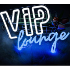 VIP Lounge neona zīme sienas dekorēšanai, VIP neona gaismas reklāma, zila, USB darbināms neona zīme, gaismas uzraksts viesnīcai, klubam, kafejnīcai, bāram, birojam, tirdzniecības centram, spēļu zālei