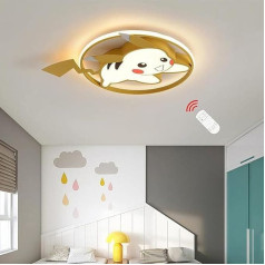 LED Ceiling Light, Creative Children's Room Light with Remote Control, Cartoon Design, Modern Ceiling Lamp, Children's Bedroom, Dimmable Ceiling Lamp, Diameter 50 cm, Baby Room Interior Decoration,