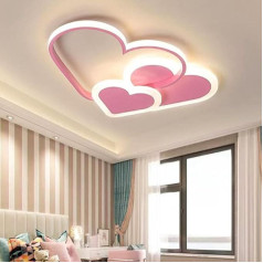 Radošs sirds formas griestu gaisma Bērnu istabas griestu lampa LED dimmable ar tālvadības pulti Modern Baby Girl guļamistabas sienas lampa Akrila tonis Dzīvojamā istaba ēdamistaba Viesnīca Vannas istabas griestu gaisma Rozā 42 cm