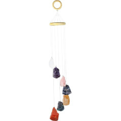 KYEYYGWO Krāsaini agāta diski Geode Wind Chime Sun Catcher Crystal Stone Chime mākslas darbs mājas dārza dekorēšanai 40-50 cm