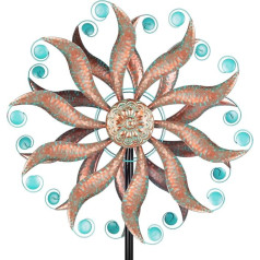 VEWOSTAR Windspiel für Hof und Garten, 50,8 cm Durchmesser, großes Windspiel, Outdoor-Dekoration, Metall-Windmühle, kinetische Windskulpturen und Spinner für Terrasse, Rasen, Dekoration (210 x 50,8 cm