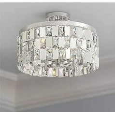 Saint Mossi 4 gaismas Modern K9 Crystal Raindrop Griestu gaisma Semi Flush Mount Griestu gaisma Chrome Finish