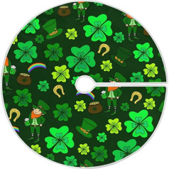 Moudou St Patrick's Day Tree Skirt Clover Leaf Ziemassvētku eglītes svārki svētku ballītes dekorēšanai 48 collu