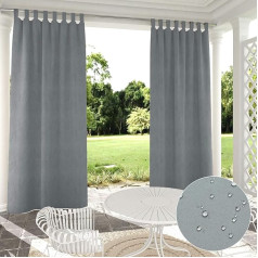 JHome Āra terases aizkars Ūdensizturīgs noņemams cilnes Termoizolācijas aizkari saglabāt privātumu Pergola/Arbour/Cabana (1 panelis, pelēks, 52 x 84 collas)