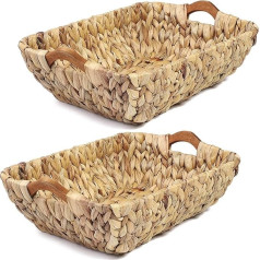 Juvale 2 x Wicker Water Hyacinth Storage Baskets