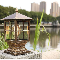 WFZRXFC Mūsdienu minimālisma āra pasta gaisma IP23 Ūdensizturīgs dārza dekorēšana Post Lantern Caurspīdīga stikla abažūra Pillar Lamp Piemērots Patio Area Deck Pillar Light