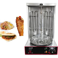 TaNeHaKi 3000W Rotisserie Kebab Machine su dviem šildymo žarnomis 360° pasukamas elektrinis grilis vištienai, ėriena, jautiena, kiauliena