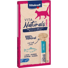 Vitakraft vita naturals šķidrais laša kārums kaķiem 5x15g