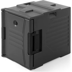 HENDI Thermobox, Doppelwandig, Termo ēdināšanas konteiners, Thermobehälter, Transportbox, HDPE, Stapelbar, für GN 1/1, 477x680x(H)620mm, Schwarz