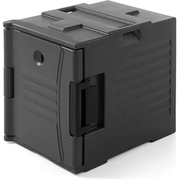 HENDI Thermobox, Doppelwandig, Termo ēdināšanas konteiners, Thermobehälter, Transportbox, HDPE, Stapelbar, für GN 1/1, 477x680x(H)620mm, Schwarz