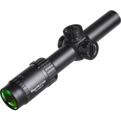 WestHunter Optic HD 1-6x24 IR SFP tālskats medībām, 30 mm, sarkans-zaļš izgaismojums, precīzs taktiskais 1/5 MIL šaušanas tālskats | 2 krustiņu veidi