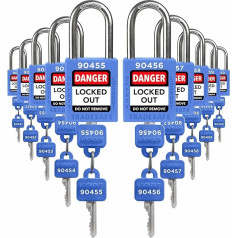 TRADESAFE Lockout Tagout Lock Set - Blue 10 Pieces Security Padlocks Different Locking OSHA Compliant Loto Locks 2 Keys Per Lock for Lock Out Tag Premium Quality