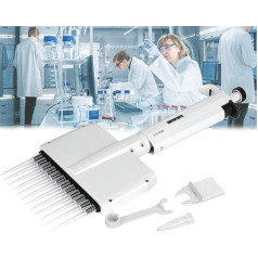 LNNLOO 0,5 ul-300 ul Laborpipette, einstellbare 8/12-Kanal-Pipette, 360 ° drehbare Spitze, Einstellbarer Bereich/digitales Fenster, für präzise Probenentnahme im Labor,50-300ul,B