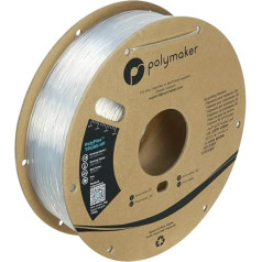 Polymaker High Flow TPU pavediens 1.75 caurspīdīgs, Šora 95A, elastīgs pavediens 1.75mm, 1kg kartona spole - PolyFlex TPU95-HF TPU pavediens 1.75mm, mīksts elastīgs pavediens