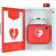 QIANMEI AED-Schrank Krankenhaus-AED-Schrank, Wandmontierter Erste-Hilfe-AED-Defibrillator-Aufbewahrungsschrank, 1,2 mm Stahl, Transparentes Fenster, for Zuhause, Büro, Krankenhaus, Öffentliche Plätze