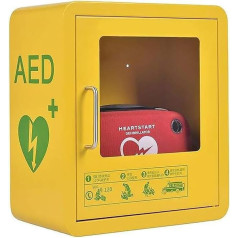 Amhuui AED-Schrank, AED-Defibrillator-Aufbewahrungsschrank, An Der Wand Montierte Herz-Defibrillations-Alarmbox Mit Licht- Und Alarmsystem, Doppelschaltersteuerung, Metallstahlplatte