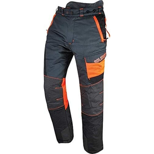 Solidur COPA7PGR - Comfy Typ A Klasse 1 Kettensägenhose - Version mit verlängerten Beinen - (+7Cm) - Außergewöhnlicher Komfort und Schutz - Größe XL - Grau