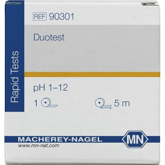 Macherey & Nagel ML-6200 Duotest pH Testpapier mit Zwei Indikatorzonen, pH 1-12, 5m Länge x 10mm Breite