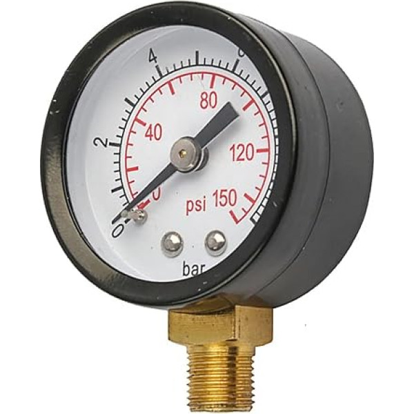 Manometer mit 1/8-Zoll-Gewindeschnittstelle, Gasmanometer für Luftpumpe, Öl- und Wasserabscheider, Filter, Zubehör für Druckluftwerkzeuge