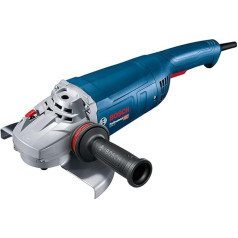 Bosch GWS 22-230 P profesionāla leņķa slīpmašīna, 2200 W, ar palīgrokturi pret vibrāciju, atbalsta atloku, fiksējošo uzgriezni, aizsargvāciņu, aizsargvāciņu, uzgriežņu atslēgu ar diviem caurumiem, iepakojumā